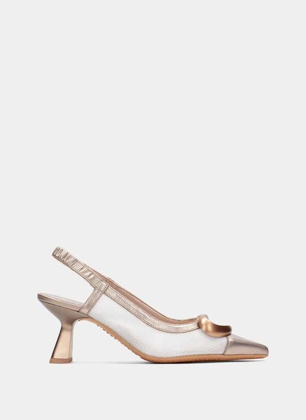 Slingback nova white-champagne