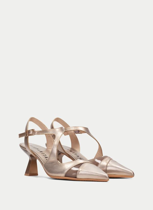 Slingback nova champagne