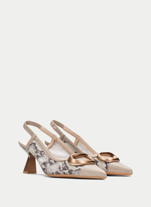 Slingback nova python-taupe